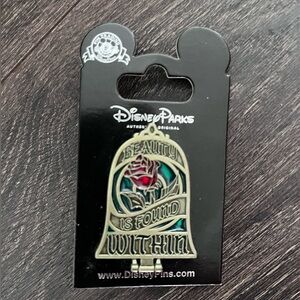 NEW ⭐️ Disney Beauty and the Beast Belle Rose Stained Glass  Mirror Trading Pin
